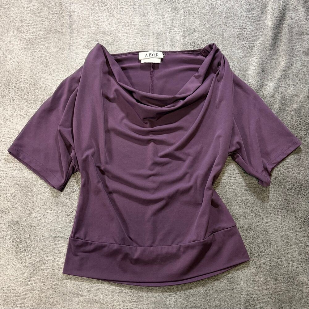 Y2k Purple Cowl A Byer Blouse